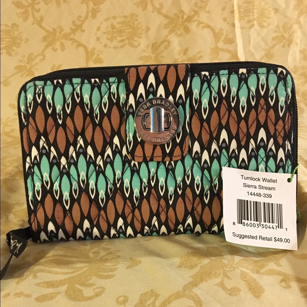 Vera Bradley Sierra Stream TurnLock Wallet NWT